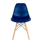 Conjunto Com 4 Cadeiras Eames Azul Bic - Base Madeira Naturalê