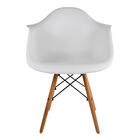 Conjunto Com 4 Cadeiras Eames Com Braços Branca - Base Madeir