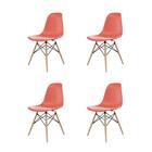 Conjunto Com 4 Cadeiras Eames Coral - Base Madeira Naturalê