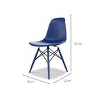 Conjunto Com 4 Cadeiras Eames Dsw Azul