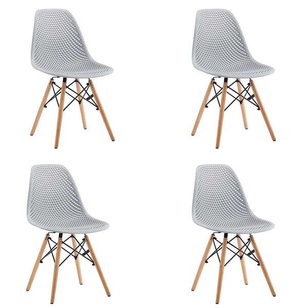 Conjunto Com 4 Cadeiras Eloa Nude