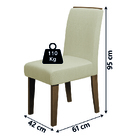 Conjunto Com 4 Cadeiras Estofada Sala De Jantar Nova York Ced