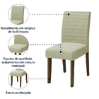 Conjunto Com 4 Cadeiras Estofada Sala De Jantar Onix Creta Ce