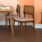 Conjunto Com 4 Cadeiras Kindon I Tela Castanho E Bege