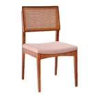 Conjunto Com 4 Cadeiras Kindon I Tela Castanho E Bege