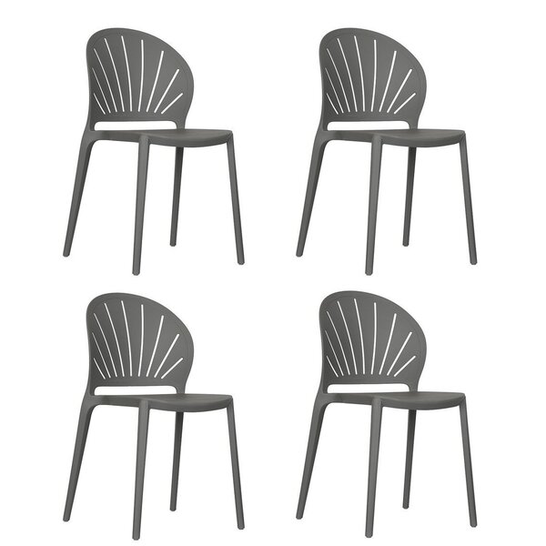 Conjunto Com 4 Cadeiras Lane 83cm X 50,5cm X 46cm Cinza/chumbo