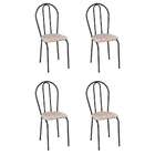 Conjunto Com 4 Cadeiras Madryn Bege E Preto