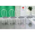 Conjunto Com 4 Cadeiras Madryn Cinza E Branco