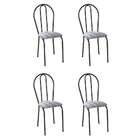 Conjunto Com 4 Cadeiras Madryn Cinza Listrado E Preto