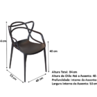 Conjunto Com 4 Cadeiras Monobloco Allegra Preta