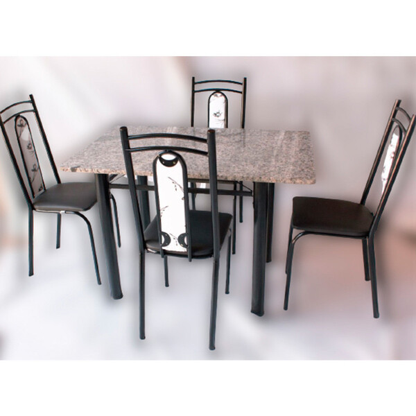 Conjunto Com 4 Cadeiras Onix Gran Tubo Moura