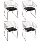 Conjunto Com 4 Cadeiras Para Sala De Estar Texas Aço Corten/p