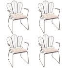 Conjunto Com 4 Cadeiras Para Sala De Estar Vegas Aço Corten/b