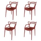 Conjunto Com 4 Cadeiras Para Sala De Jantar Allegra Vermelho