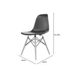Conjunto Com 4 Cadeiras Para Sala De Jantar Eames Pp Dsw  Azu