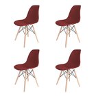 Conjunto Com 4 Cadeiras Para Sala De Jantar Eames Pp Dsw Verm
