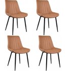 Conjunto Com 4 Cadeiras Para Sala De Jantar Tainá Caramelo