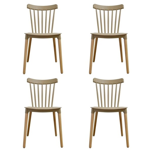 Conjunto Com 4 Cadeiras Para Sala De Jantar Windsor Pp Fendi