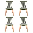 Conjunto Com 4 Cadeiras Para Sala De Jantar Windsor Pp Verde
