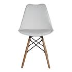 Conjunto Com 4 Cadeiras Saarinen Branca - Base Madeira Natura