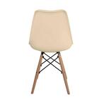 Conjunto Com 4 Cadeiras Saarinen Nude Empório  Base Em Madeira