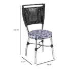 Conjunto Com 4 Cadeiras Top Preto E Floral Azul