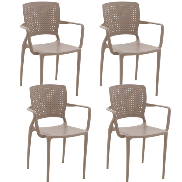Conjunto Com 4 Cadeiras Tramontina Safira Em Polipropileno E