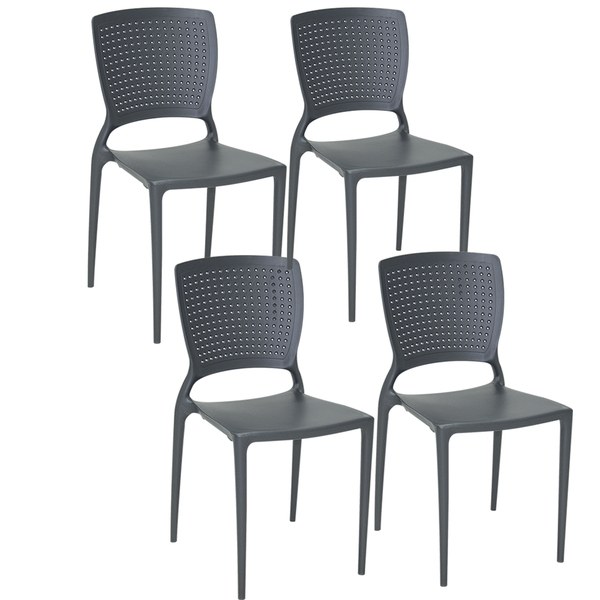 Conjunto Com 4 Cadeiras Tramontina Safira Summa Em Polipropil