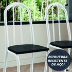 Conjunto Com 4 Cadeiras Tubular Diva Branco/preto Artefamol