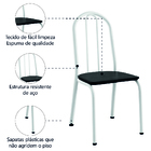 Conjunto Com 4 Cadeiras Tubular Diva Branco/preto Artefamol