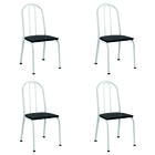 Conjunto Com 4 Cadeiras Tubular Diva Branco/preto Artefamol