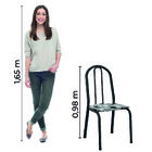 Conjunto Com 4 Cadeiras Tubular Diva Preto Craquelado/folha A