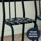 Conjunto Com 4 Cadeiras Tubular Diva Preto/floral Artefamol
