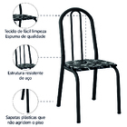 Conjunto Com 4 Cadeiras Tubular Diva Preto/floral Artefamol