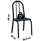 Conjunto Com 4 Cadeiras Tubular Diva Preto/floral Artefamol