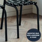 Conjunto Com 4 Cadeiras Tubular Diva Preto/floral Artefamol