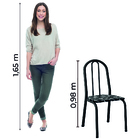 Conjunto Com 4 Cadeiras Tubular Diva Preto/floral Artefamol