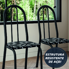 Conjunto Com 4 Cadeiras Tubular Diva Preto/floral Artefamol