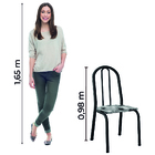 Conjunto Com 4 Cadeiras Tubular Diva Preto/folha Artefamol