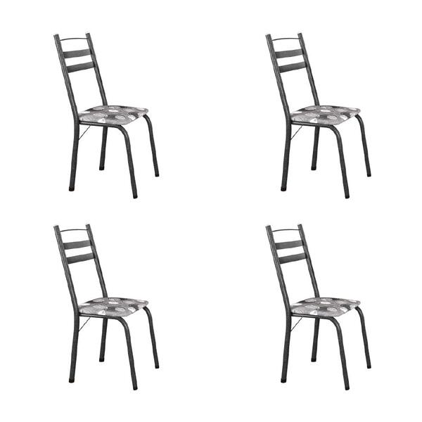 Conjunto Com 4 Cadeiras Tubular Itália Artefamol Dark