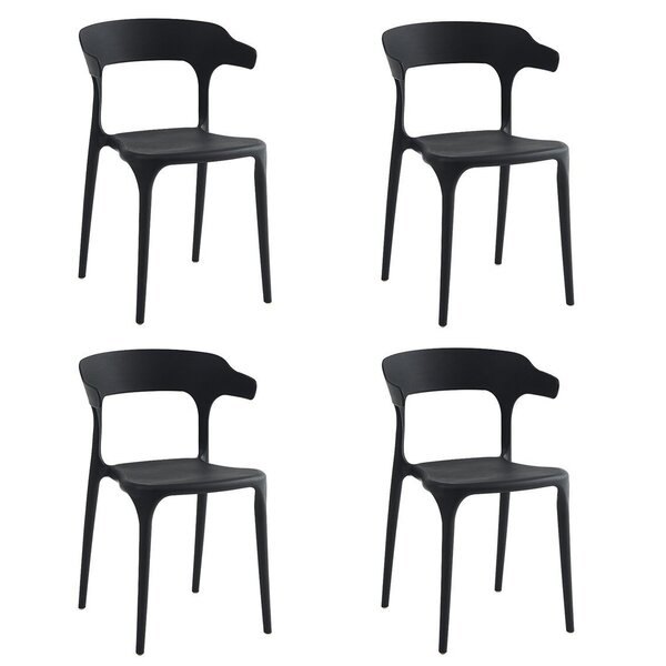 Conjunto Com 4 Cadeiras Valéria 74,5cm X 49cm X 48,5cm Preto