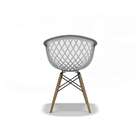 Conjunto Com 4 Cadeiras Web Branca - Base Madeira Naturalê