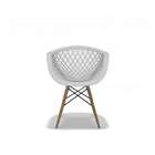 Conjunto Com 4 Cadeiras Web Branca - Base Madeira Naturalê