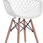 Conjunto Com 4 Cadeiras Web Branca - Base Madeira Naturalê