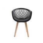 Conjunto Com 4 Cadeiras Web Preta - Base Wood