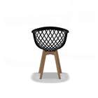 Conjunto Com 4 Cadeiras Web Preta - Base Wood
