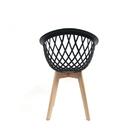 Conjunto Com 4 Cadeiras Web Preta - Base Wood