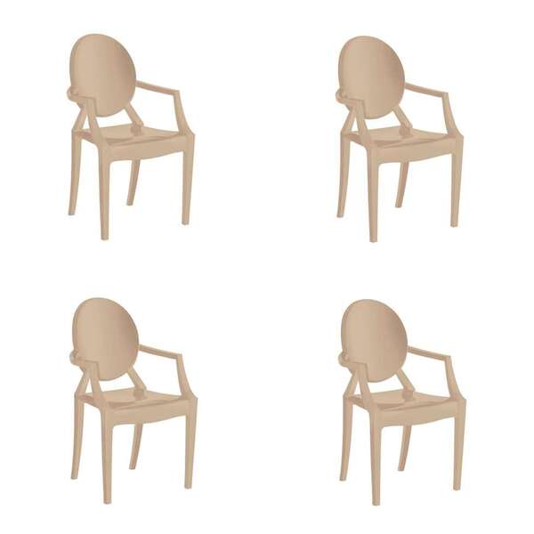 Conjunto Com 4 Cadeiras Wind Plus Capuccino