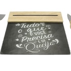 Conjunto Com 4 Facas + Tabua De Vidro Com Madeira Imantada Pa