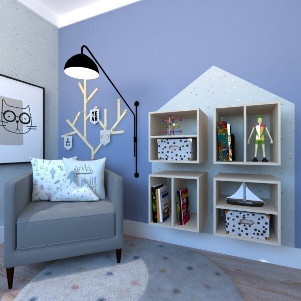 Conjunto Com 4 Nichos Com Prateleira Montana  Geneve